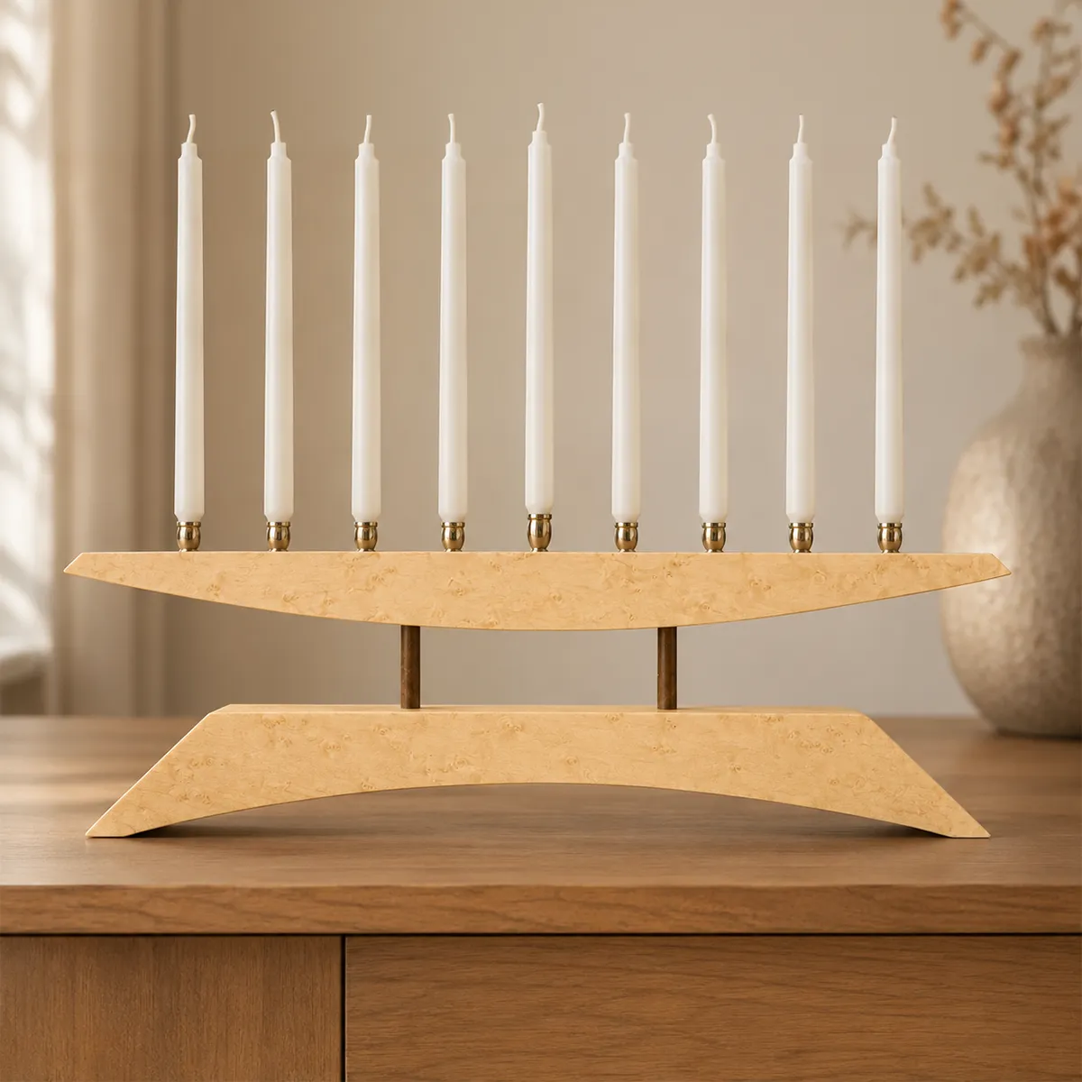 Modern Handmade Menorah: East of the Sun