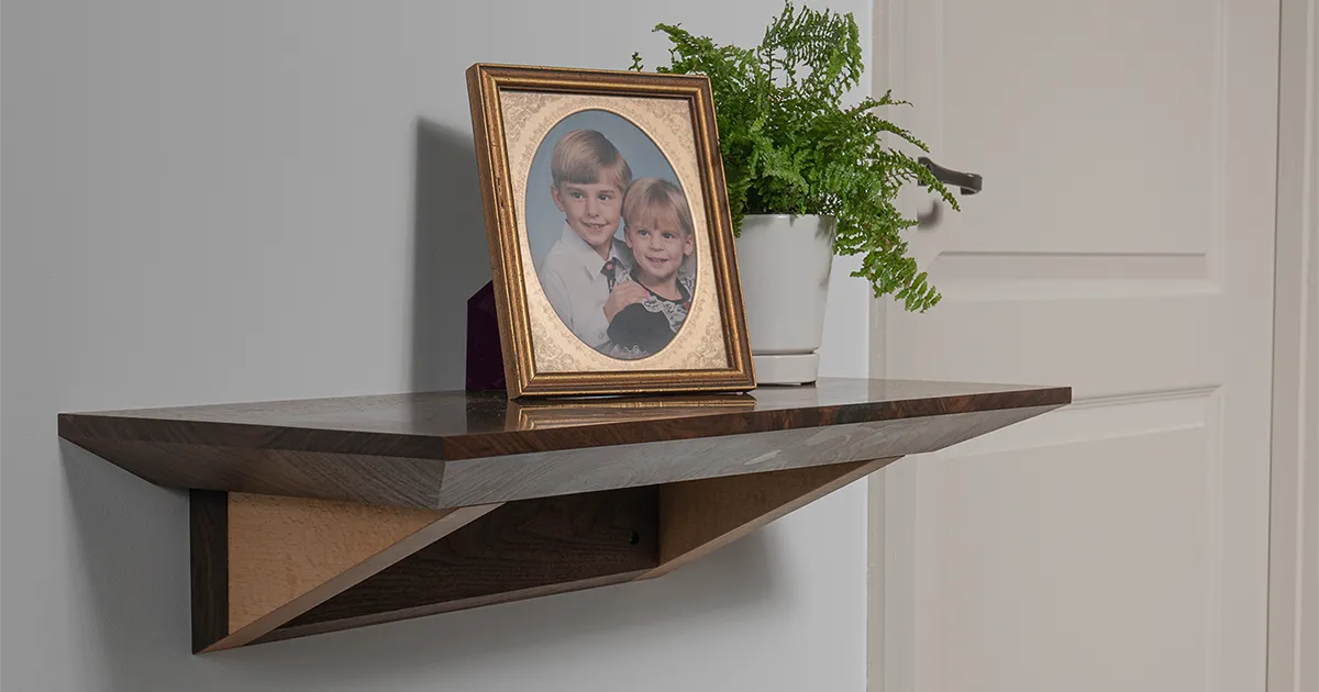 a modern design floating shelf