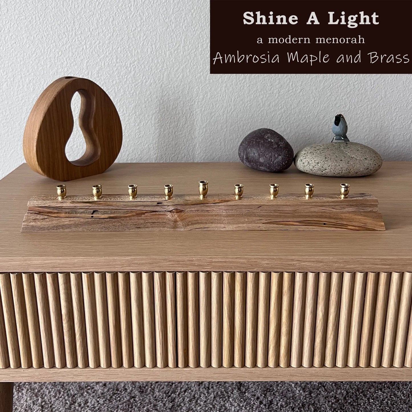 Modern Wood Menorah – Shine a Light | Minimalist Hanukkah Decor