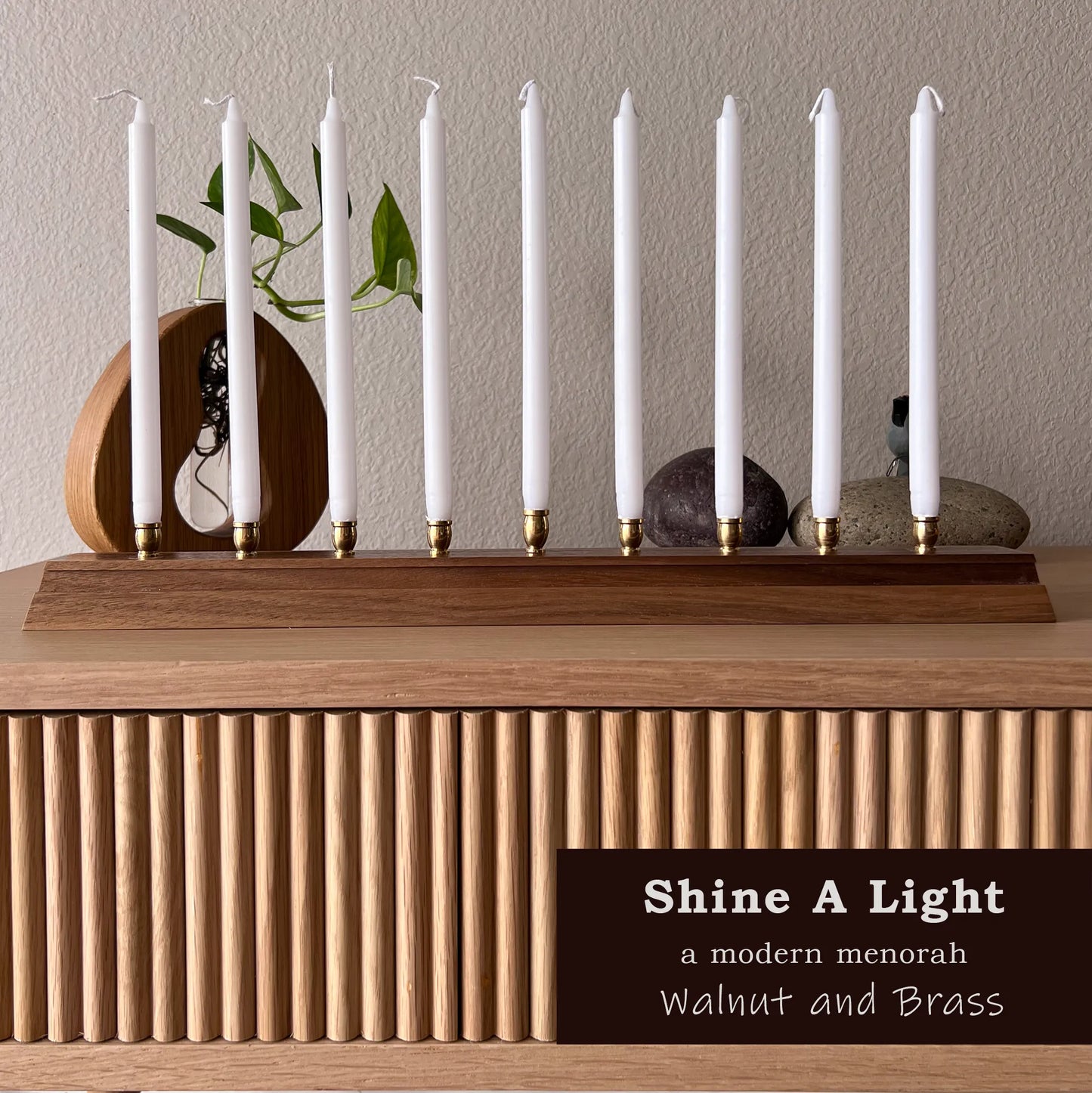 Modern Wood Menorah – Shine a Light | Minimalist Hanukkah Decor
