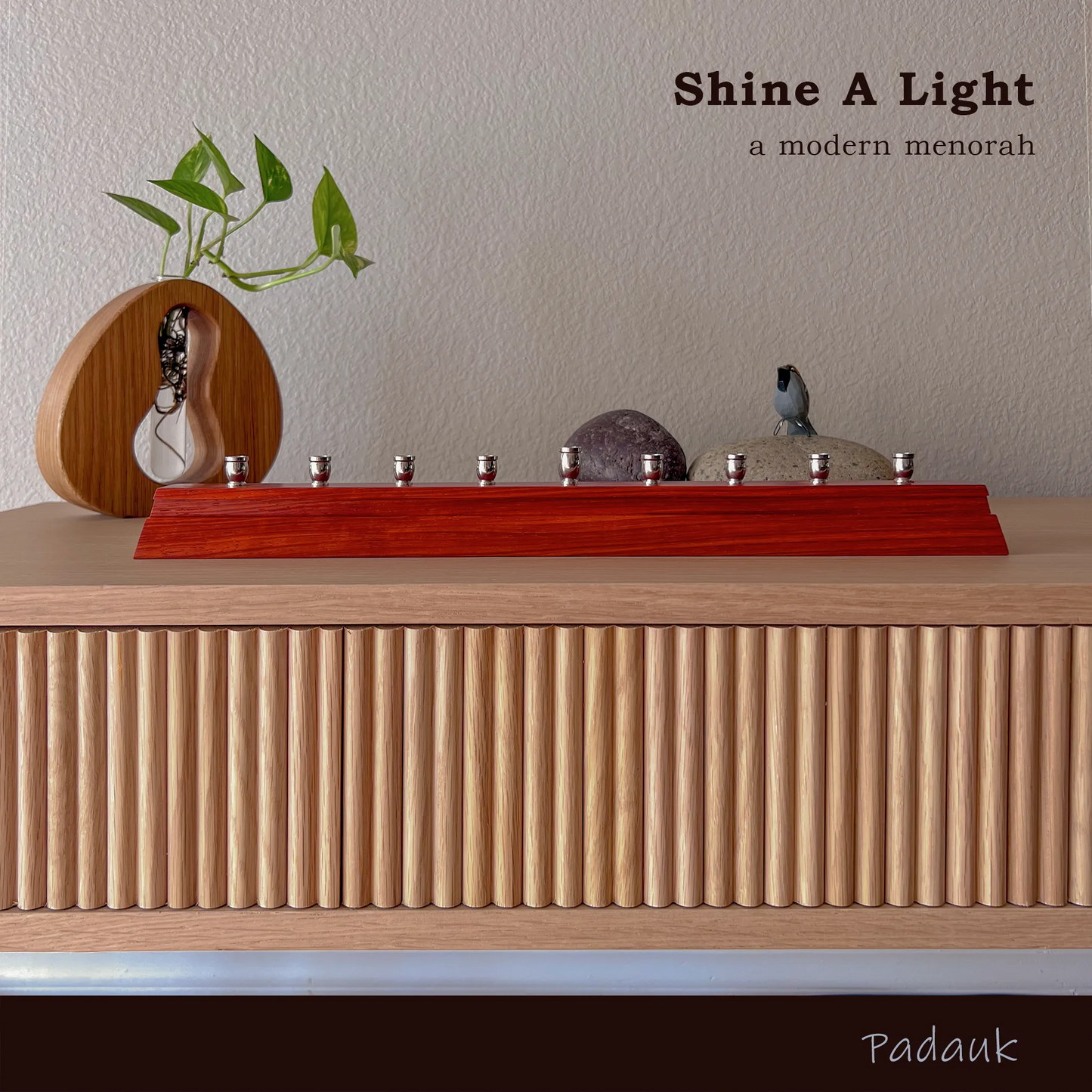 Modern Wood Menorah – Shine a Light | Minimalist Hanukkah Decor