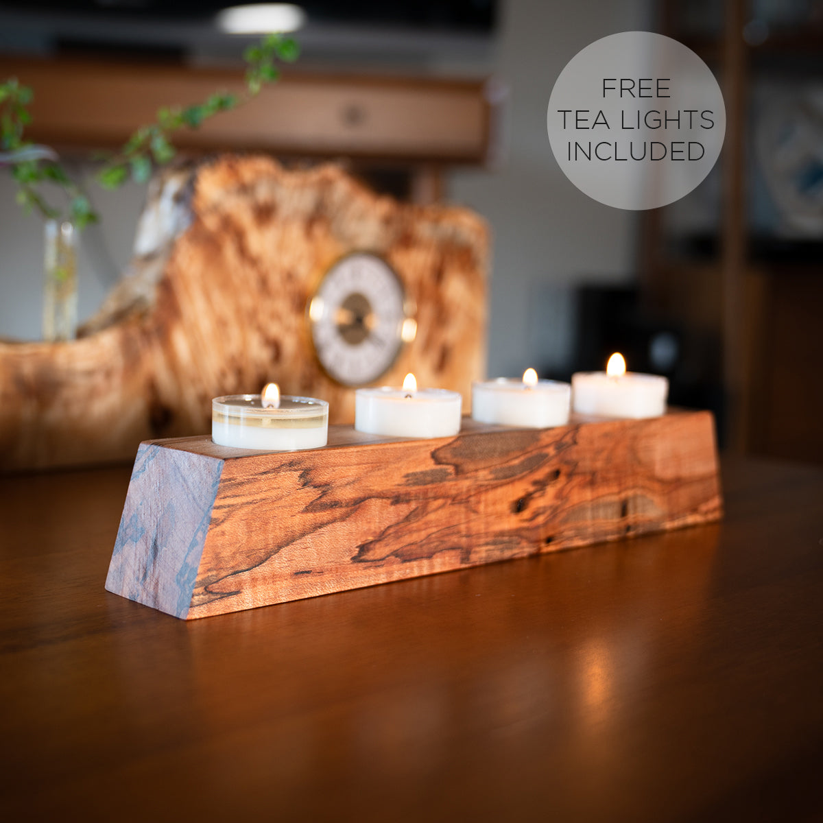 Our customer favorite tea light, Norwegain Wood