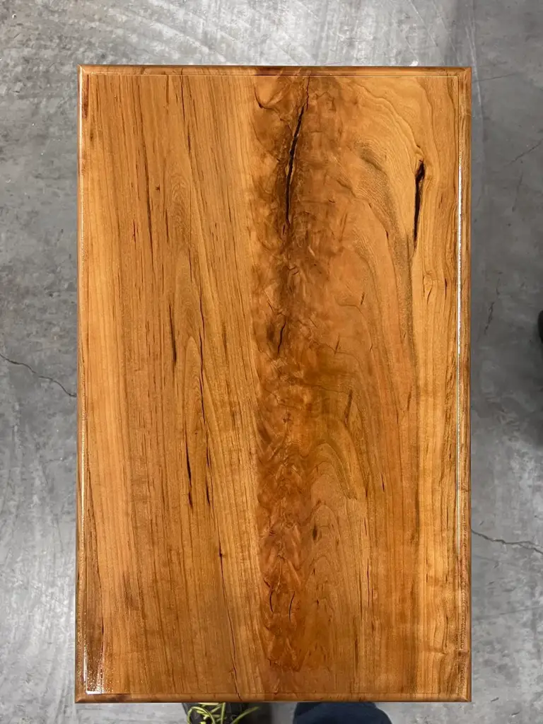 Cherry (Crotch) Top wet from its 4th coat of finish
