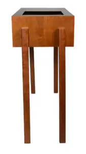cherry record player stand - side view