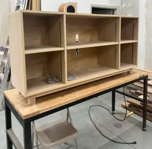 A white oak console, work in progress