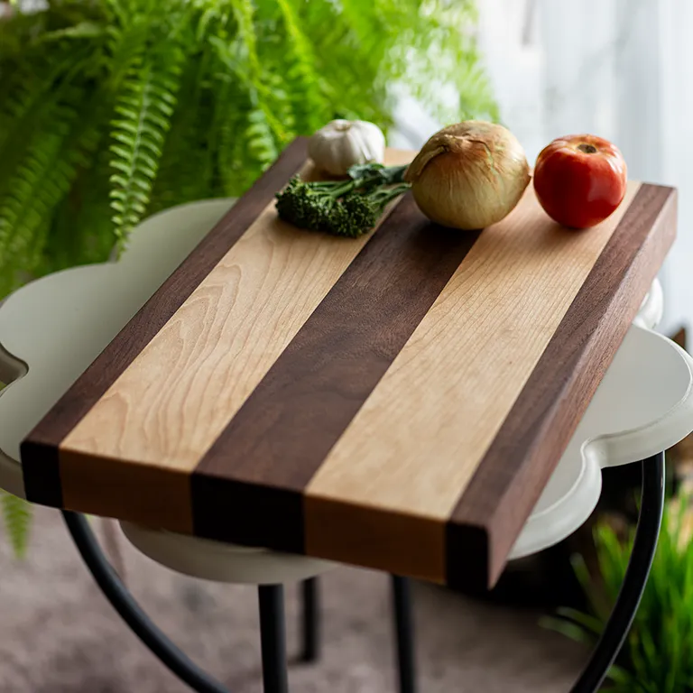maple and walnut cutting board